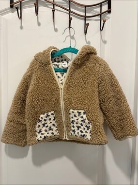 Cozy Sherpa Hooded Jacket for Kids - Tan
